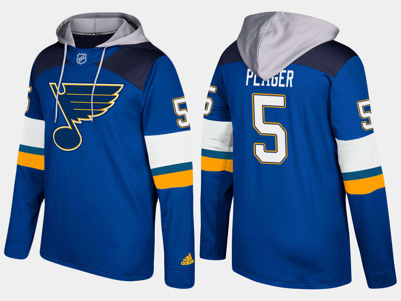Men NHL St.Louis blues retired #5 bob plager blue hoodie